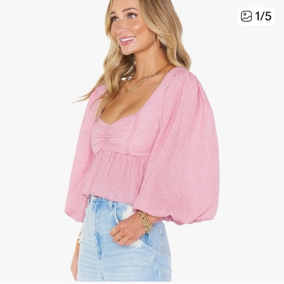 Show Me Your MuMu, Women's Angelique Top,Excellent Condition,Pink,Size XL - Picture 2 of 8